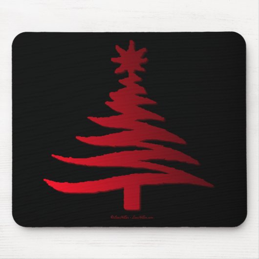 Moderne Kerstboom Sjabloonprint Rood Muismat (Voorkant)