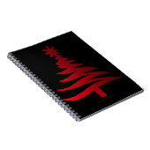 Moderne Kerstboom Sjabloonprint Rood Notitieboek (Rechterzijde)