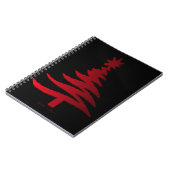 Moderne Kerstboom Sjabloonprint Rood Notitieboek (Linkerzijde)