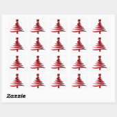 Moderne Kerstboom Sjabloonprint Rood Vierkante Sticker (Vel)