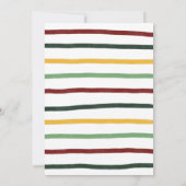 Moderne kerstboom Snowy Colorful Stripes Feestdagenkaart (Achterkant)