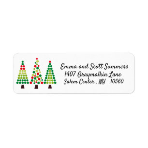 Moderne Kerstboom Stippen Etiket