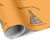 Moderne kerstboom uit het midden van de eeuw cadeaupapier (Rol Hoek)