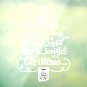 Moderne Kerstboom uitspraken typografie logo Raamsticker (Vel 3)