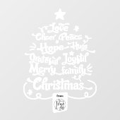 Moderne Kerstboom uitspraken typografie logo Raamsticker (Vel)