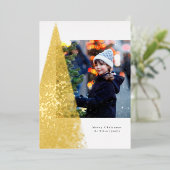 Moderne kerstboom, unieke foto folie feestdagenkaart (Staand Voorkant)