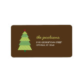 Moderne kerstboom vakantie adres label (Voorkant)