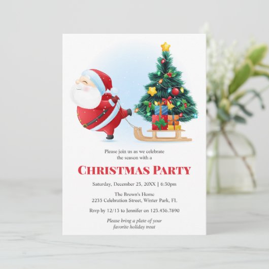 Moderne kerstboom vakantie feest kaart (Staand voorkant)