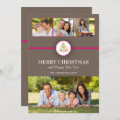 Moderne kerstboom vakantie fotokaart feestdagenkaart (Voorkant / Achterkant)