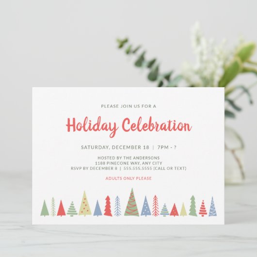 Moderne kerstboom vakantie vieren kaart (Staand voorkant)