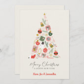 Moderne kerstboom vakantiecaarten - Schattige Eenv Feestdagenkaart (Voorkant / Achterkant)