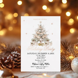 Moderne Kerstboom Vakantiefeest Folie Uitnodiging