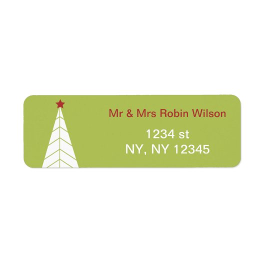 Moderne kerstboom vakantielabels etiket (Voorkant)