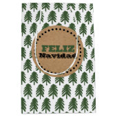 Moderne kerstboom van Feliz Navidad Medium Cadeauzakje (Voorkant)