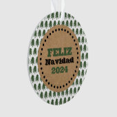 Moderne kerstboom van Feliz Navidad Ornament (voorkant)