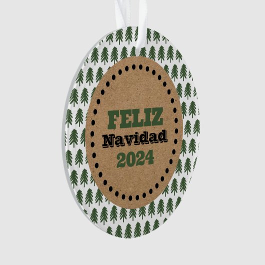 Moderne kerstboom van Feliz Navidad Ornament (voorkant)