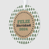 Moderne kerstboom van Feliz Navidad Ornament (voorkant)