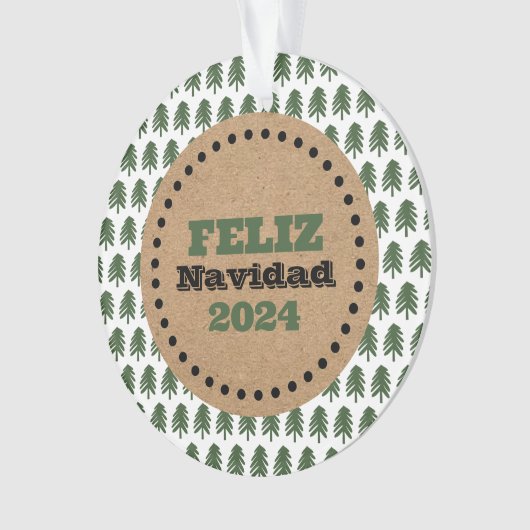 Moderne kerstboom van Feliz Navidad Ornament (voorkant)