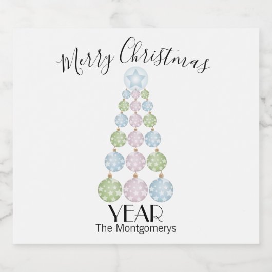 Moderne kerstboom van parelOrnamenten Bier Etiket (Enkel label)