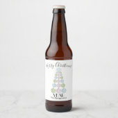 Moderne kerstboom van parelOrnamenten Bier Etiket (Voorkant)