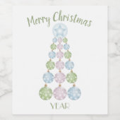 Moderne kerstboom van parelOrnamenten Wijn Etiket (Enkel label)