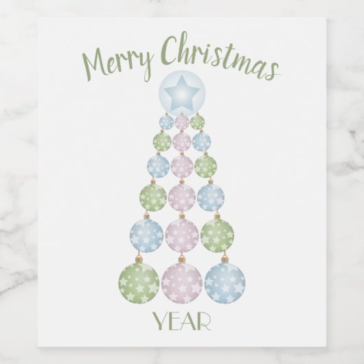 Moderne kerstboom van parelOrnamenten Wijn Etiket (Enkel label)