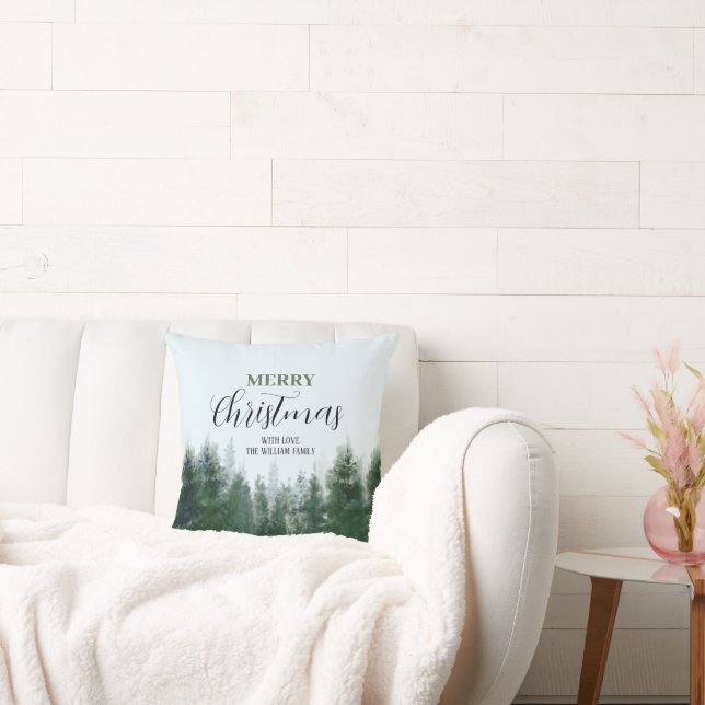 Moderne kerstboom | Vrolijk kerstfeest Kussen (Bank)