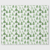 Moderne kerstboom waterverf dennengroene vibe cadeaupapier (Vlak)