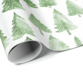 Moderne kerstboom waterverf dennengroene vibe cadeaupapier (Rol Hoek)