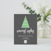 Moderne kerstboom - waterverf script Business Feestdagenkaart (Staand voorkant)