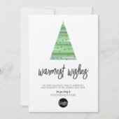 Moderne kerstboom - waterverf script Business Feestdagenkaart (Voorkant)