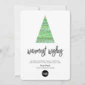 Moderne kerstboom - waterverf script Business Feestdagenkaart (Voorkant)
