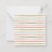 Moderne Kerstboom Waterverf Vierkantige Vakantiede Notitiekaartje (Achterkant)