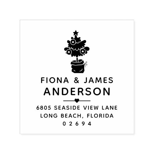 Moderne kerstboom — Wederkeringsadres Zelfinktende Stempel (Design)