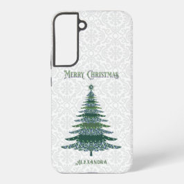 Moderne kerstboom White Green op maat Samsung Galaxy Hoesje