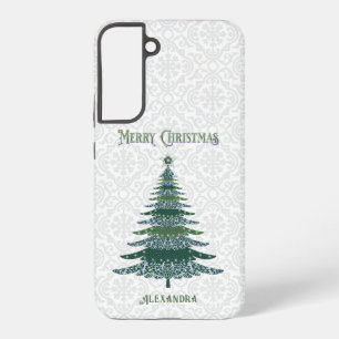 Moderne kerstboom White Green op maat Samsung Galaxy Hoesje
