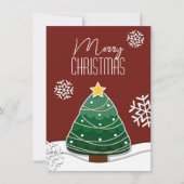 Moderne kerstboom wintersneeuw feestdagenkaart (Voorkant)