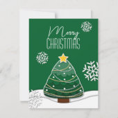 Moderne kerstboom wintersneeuw feestdagenkaart (Voorkant)
