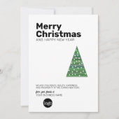 Moderne kerstboom - zans serif Business Feestdagenkaart (Voorkant)