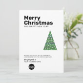 Moderne kerstboom - zans serif Business Feestdagenkaart (Staand voorkant)