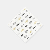 Moderne kerstboom - zwart gouden patroon servet (Hoek)