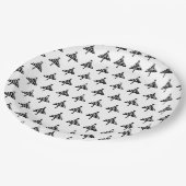 Moderne Kerstboom Zwart-wit Party Paper Papieren Bordje (Gekanteld)