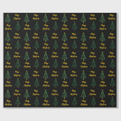 Moderne kerstboom zwarte kerst cadeaupapier (Vlak)