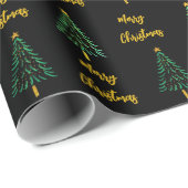 Moderne kerstboom zwarte kerst cadeaupapier (Rol Hoek)