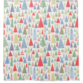 Moderne kerstboomBoerderij Douchegordijn (Voorkant)