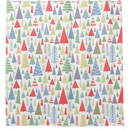 Moderne kerstboomBoerderij Douchegordijn (Voorkant)