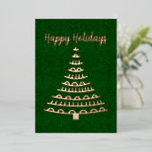 Moderne kerstboombranche folie feestdagenkaart (Staand Voorkant)