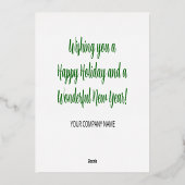 Moderne kerstboombranche folie feestdagenkaart (Achterkant)