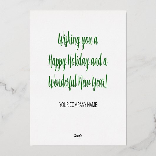 Moderne kerstboombranche folie feestdagenkaart (Achterkant)