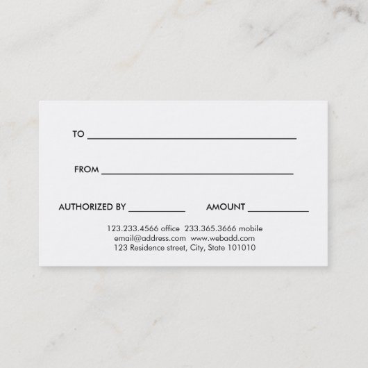 Moderne kerstboomcadeaubon kortingskaartje (Achterkant)